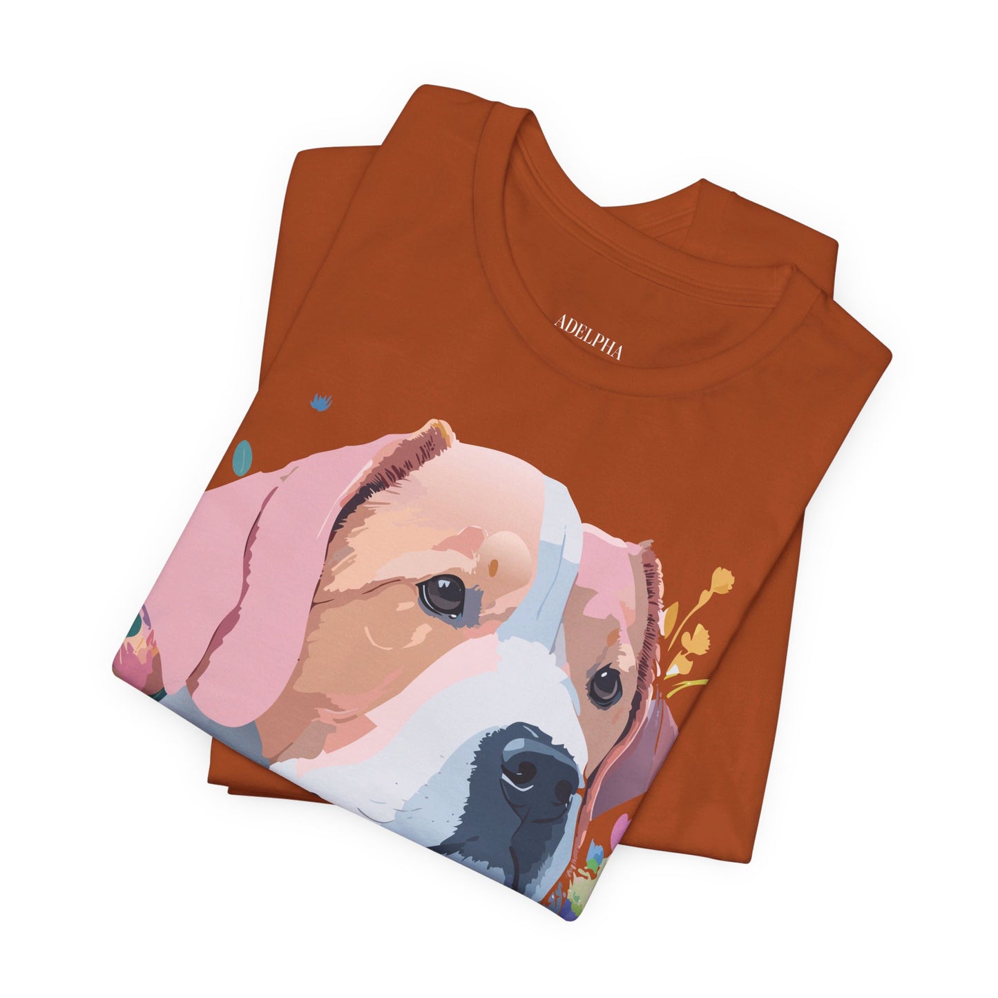 T-Shirt aus natürlicher Baumwolle mit Hund