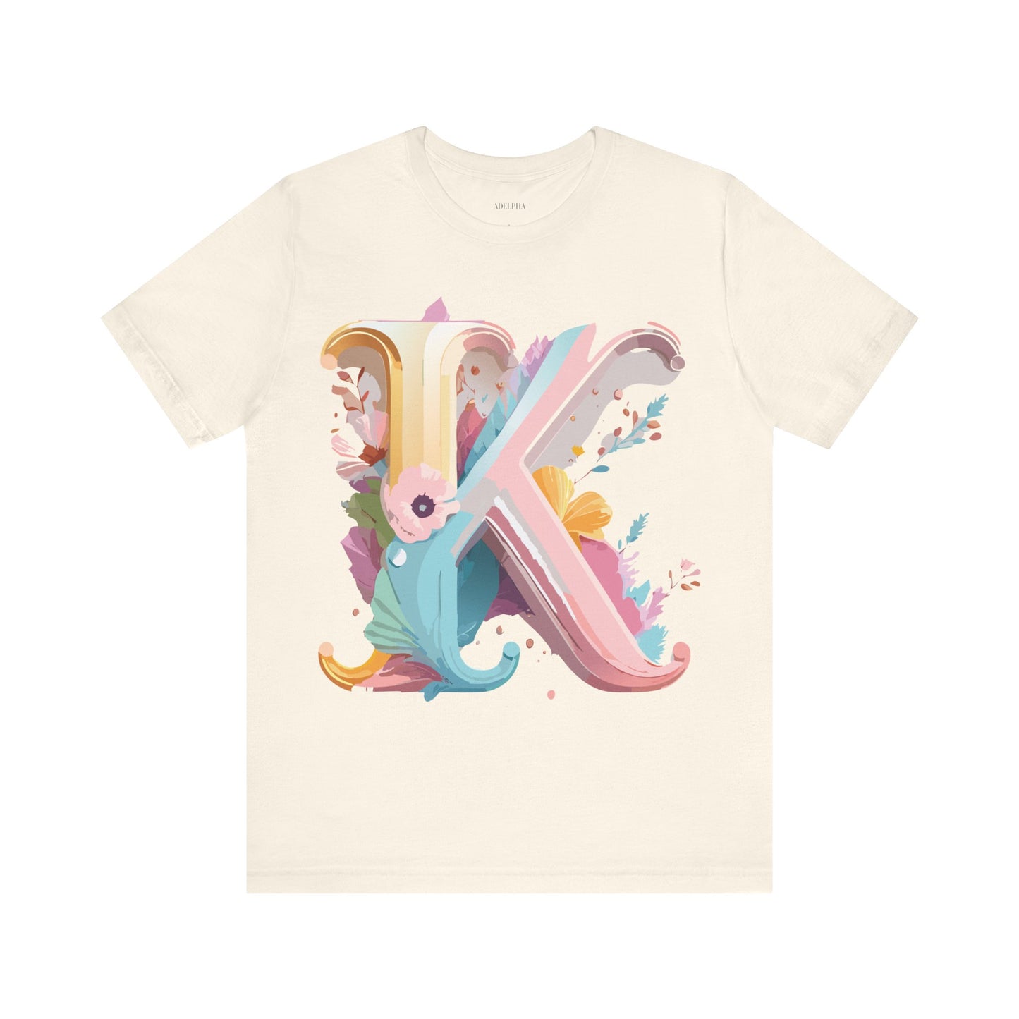 Natural Cotton Tee Shirt - Letters Collection - K