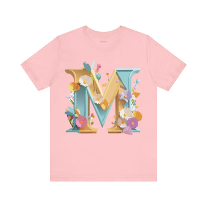 Natural Cotton Tee Shirt - Letters Collection - M Printify