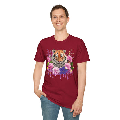 Tiger Print Shirt Unisex Animal Tee Softstyle Gildan 64000 Cotton