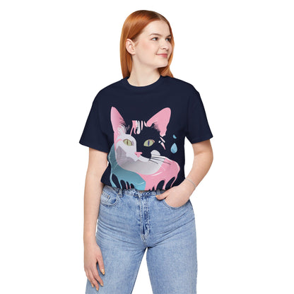 Natural Cotton Tee Shirt with Cat Printify