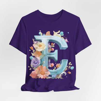 Natural Cotton Tee Shirt - Letters Collection - E Printify