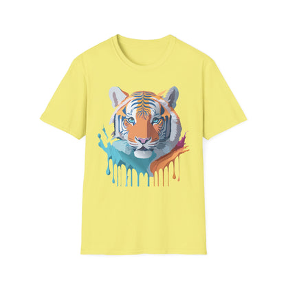 Tiger Print Shirt Unisex Softstyle Tee 100 Percent Ring Spun Cotton