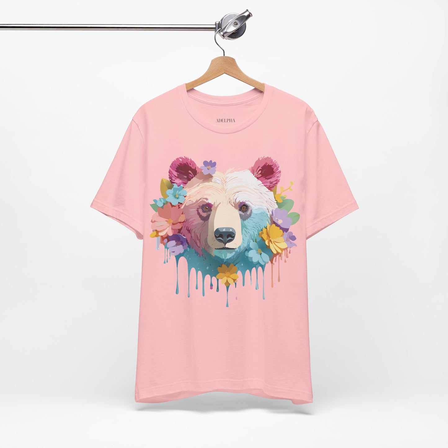 Natural Cotton Tee Shirt with Bear