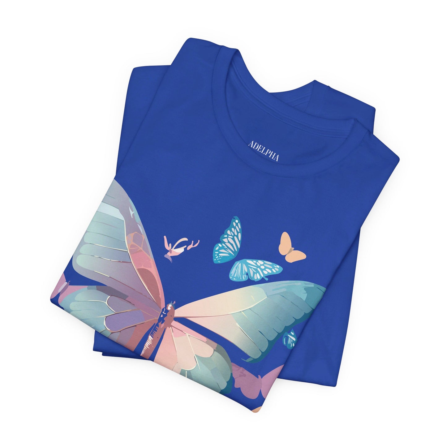 Natural Cotton Tee Shirt with Butterfly