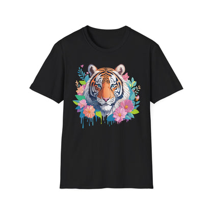 Tiger Themed Unisex Cotton Short Sleeve T Shirt Animal Print Tee