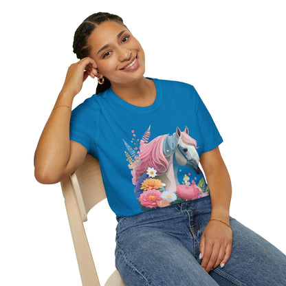 Horse Shirt Unisex Gildan Softstyle 64000 Cotton Tee With Animals