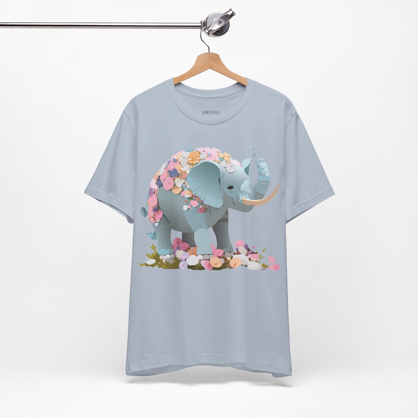 T-shirt en coton naturel avec motif éléphant