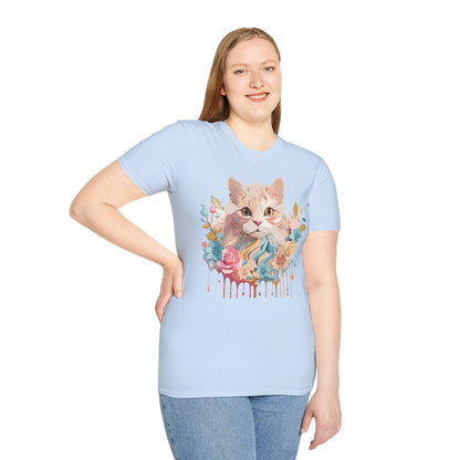 Unisex Cat Shirt Kitten Tee Cat Lover Tee Softstyle 64000 Gildan