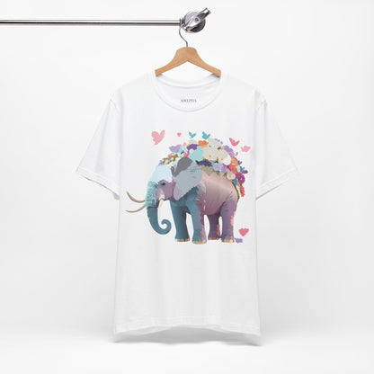 Natural Cotton Tee Shirt with Elephant Printify