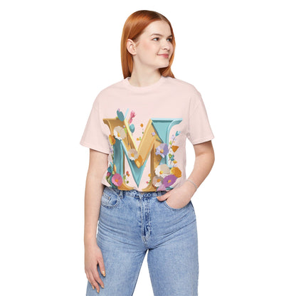 Natural Cotton Tee Shirt - Letters Collection - M Printify