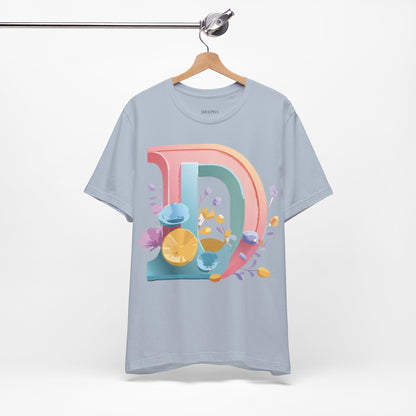 Natural Cotton Tee Shirt - Letters Collection - D Printify