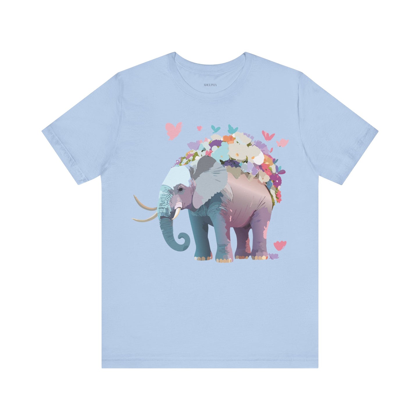 T-shirt en coton naturel avec motif éléphant