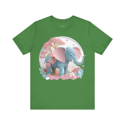 Natural Cotton Tee Shirt with Elephant Printify