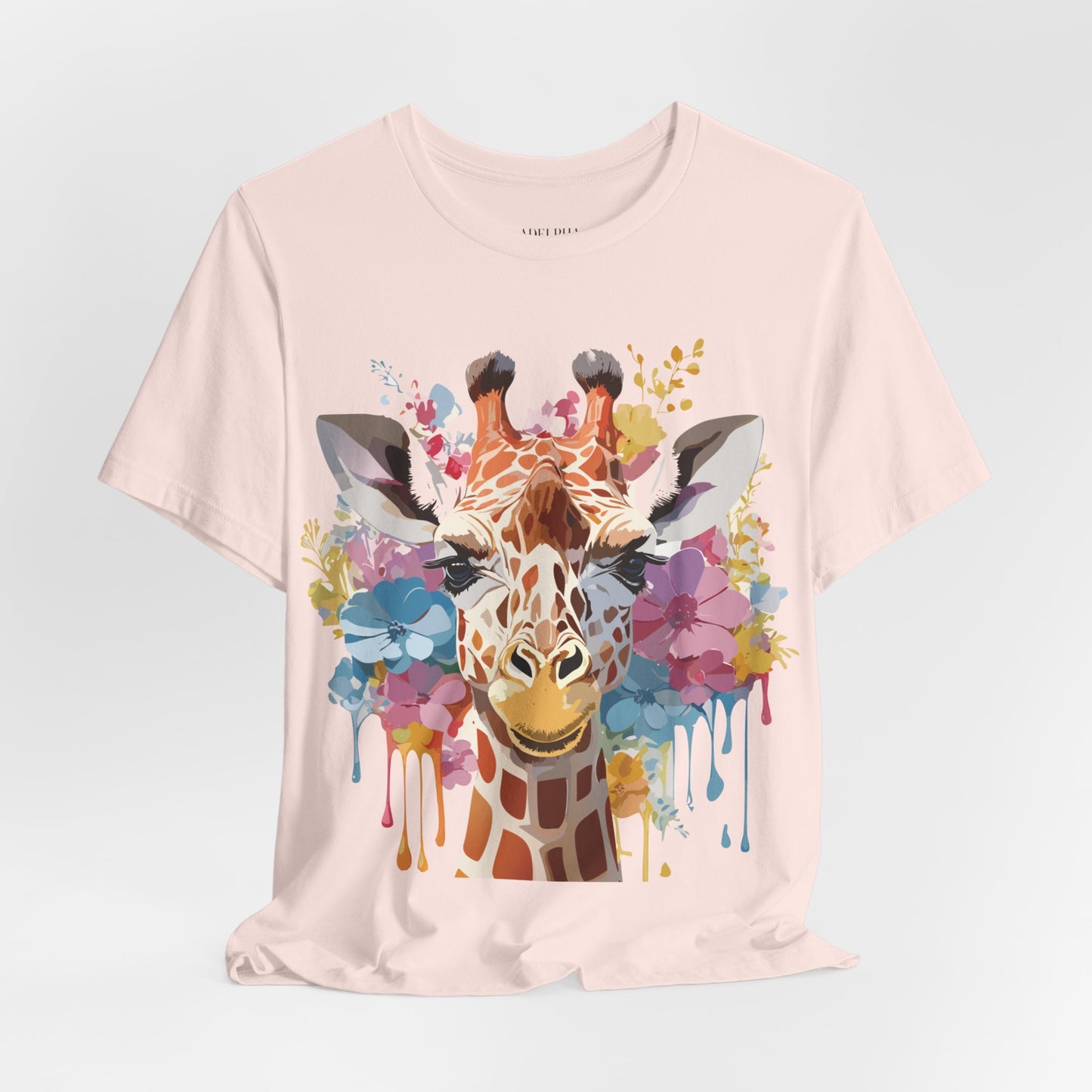 Natural Cotton Tee Shirt with Giraffe