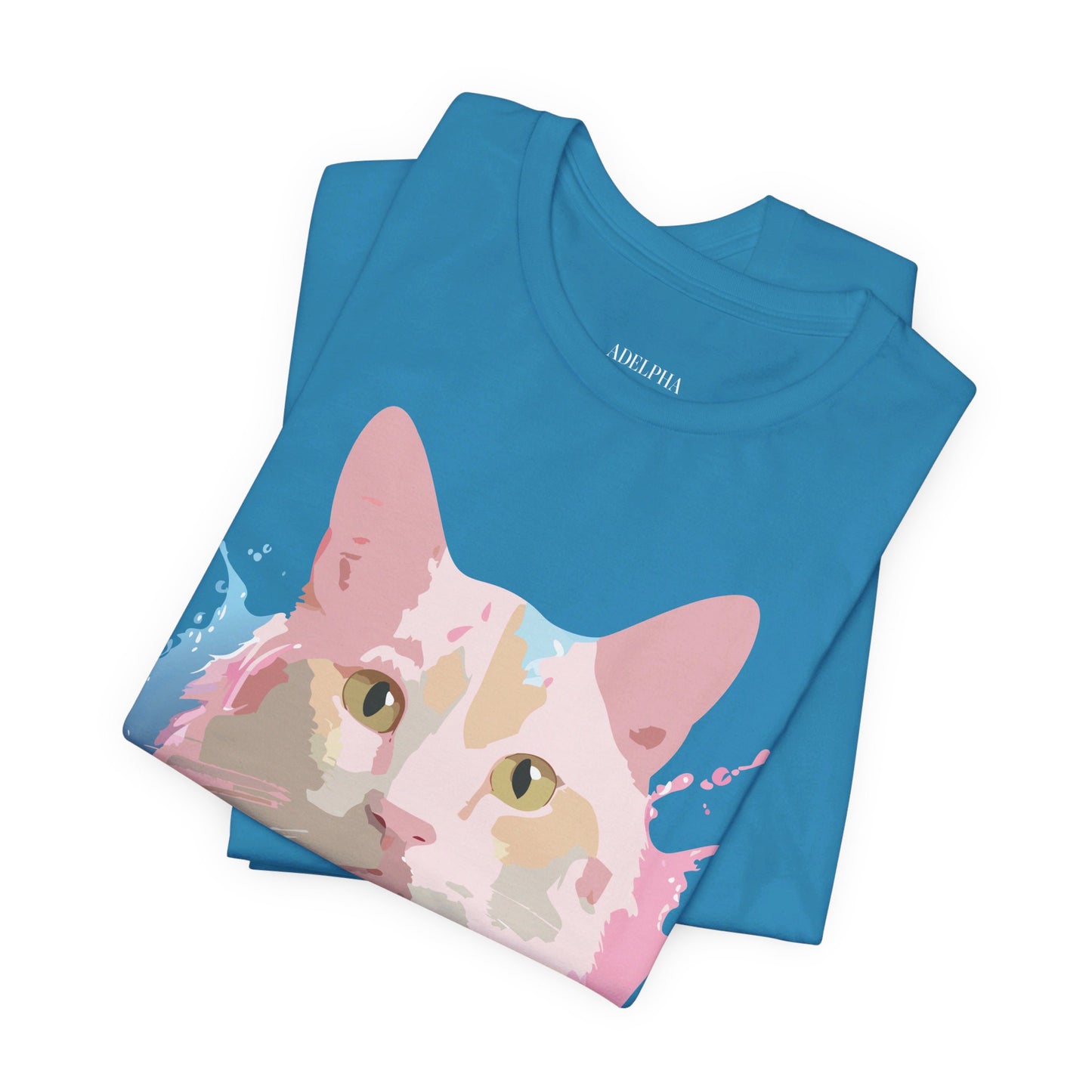 T-shirt en coton naturel avec chat