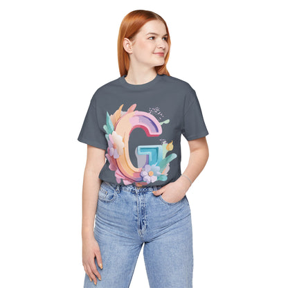 Natural Cotton Tee Shirt - Letters Collection - G Printify