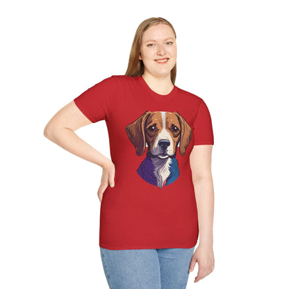 Dog Shirt Unisex Animal Print Tee Softstyle 100 Percent Cotton Gildan 64000