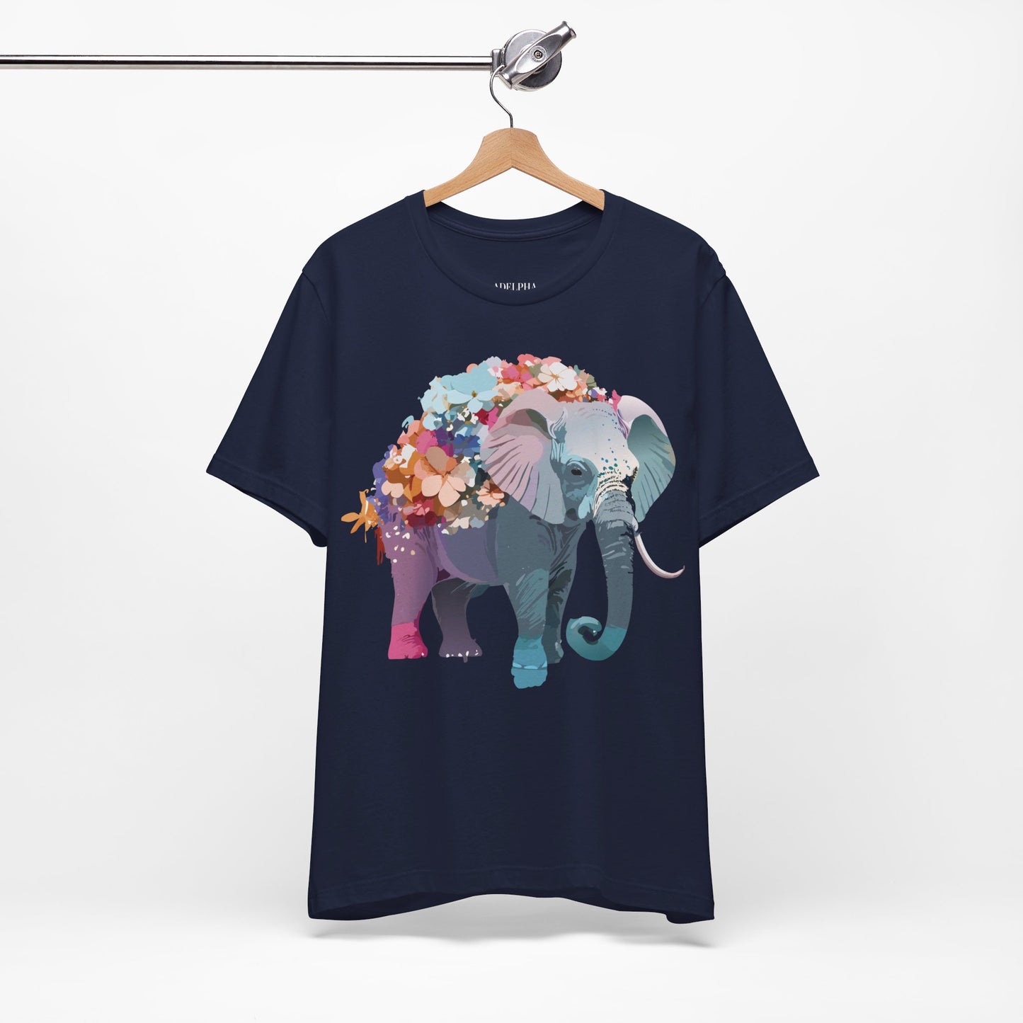 Natural Cotton Tee Shirt with Elephant