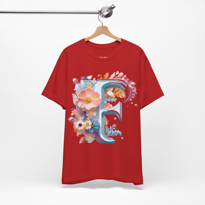Natural Cotton Tee Shirt - Letters Collection - F Printify