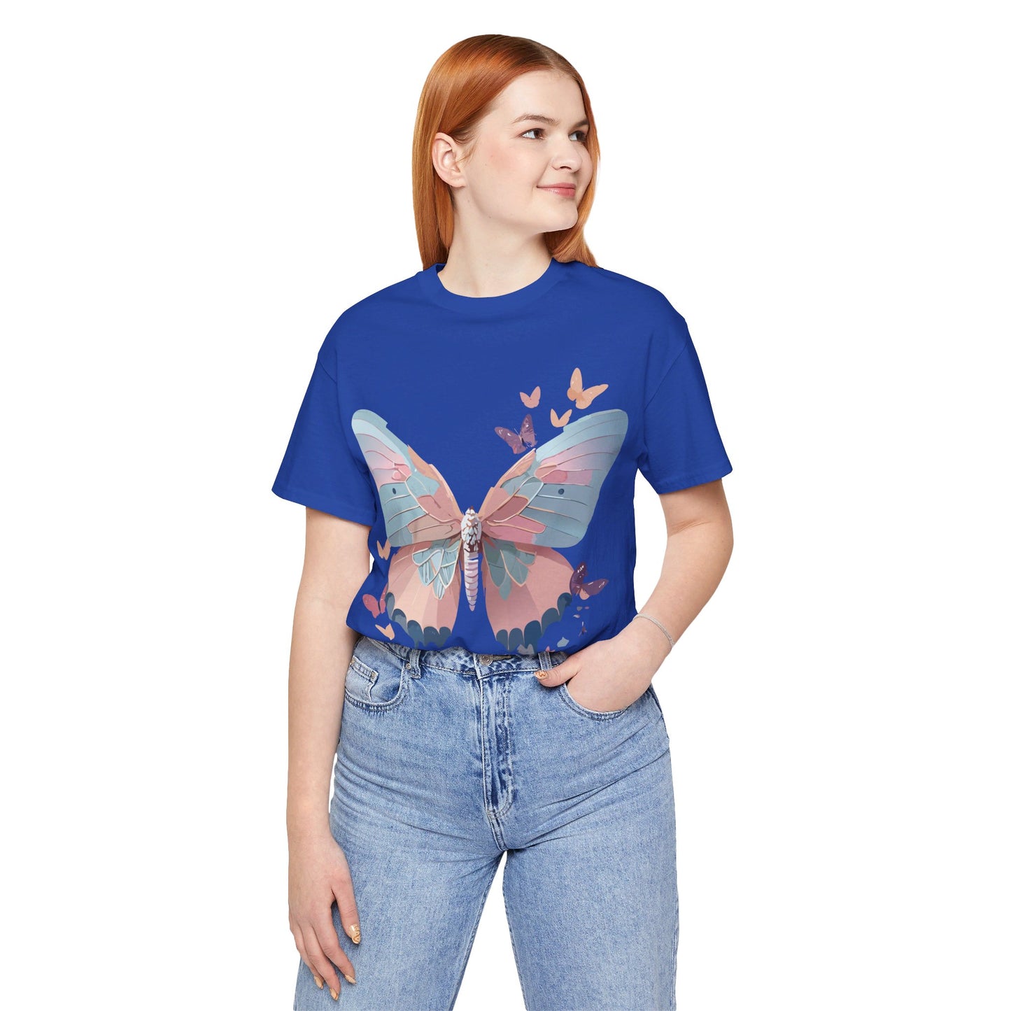 T-Shirt aus natürlicher Baumwolle mit Schmetterling