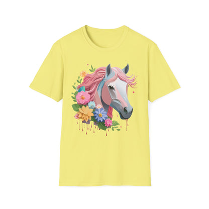 Unisex Horse Shirt Softstyle Cotton Tee With Animal Print Design