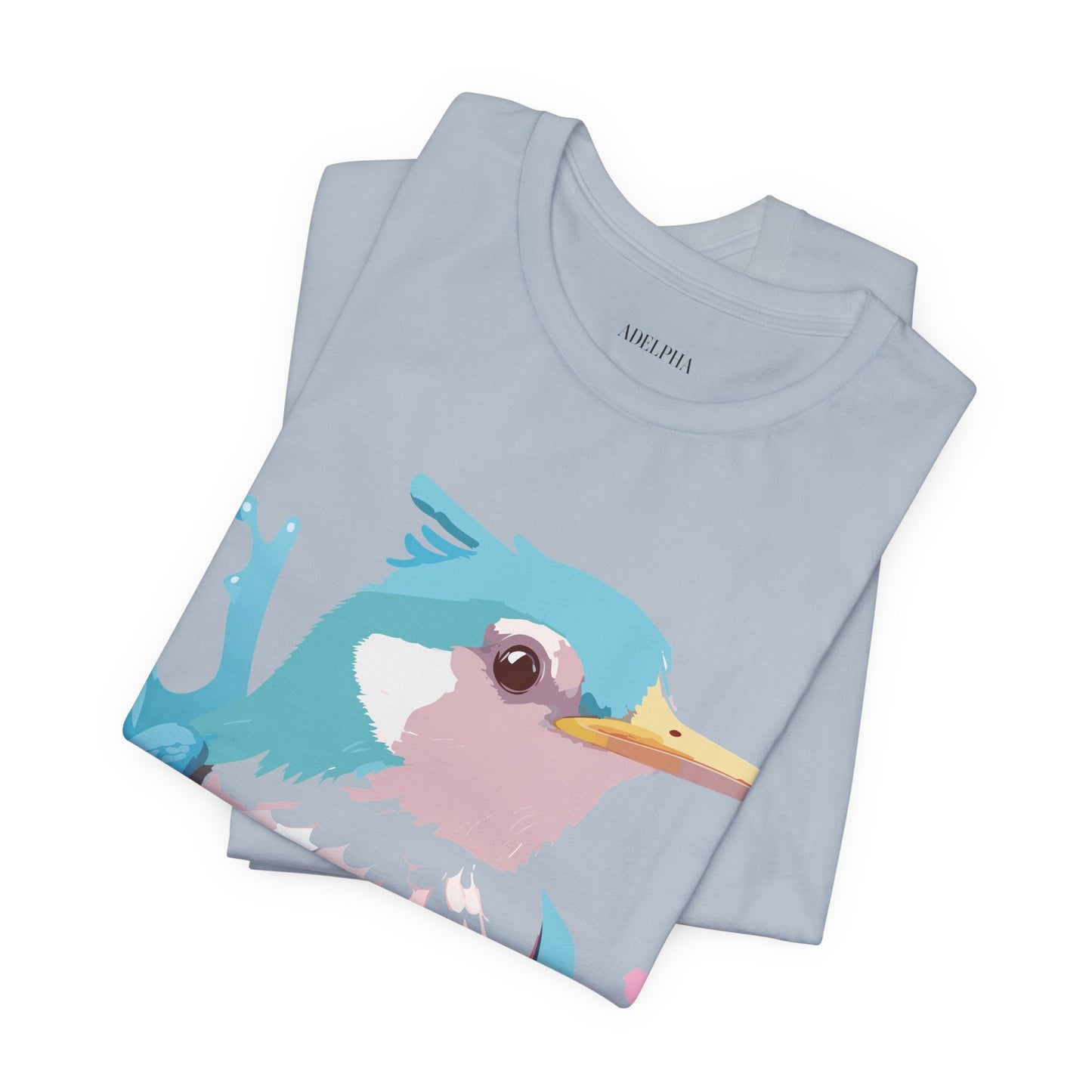 Natural Cotton Tee Shirt with Bird