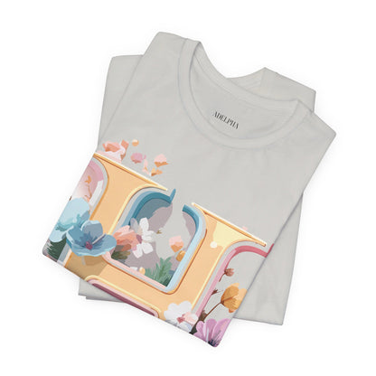 Natural Cotton Tee Shirt - Letters Collection - H Printify