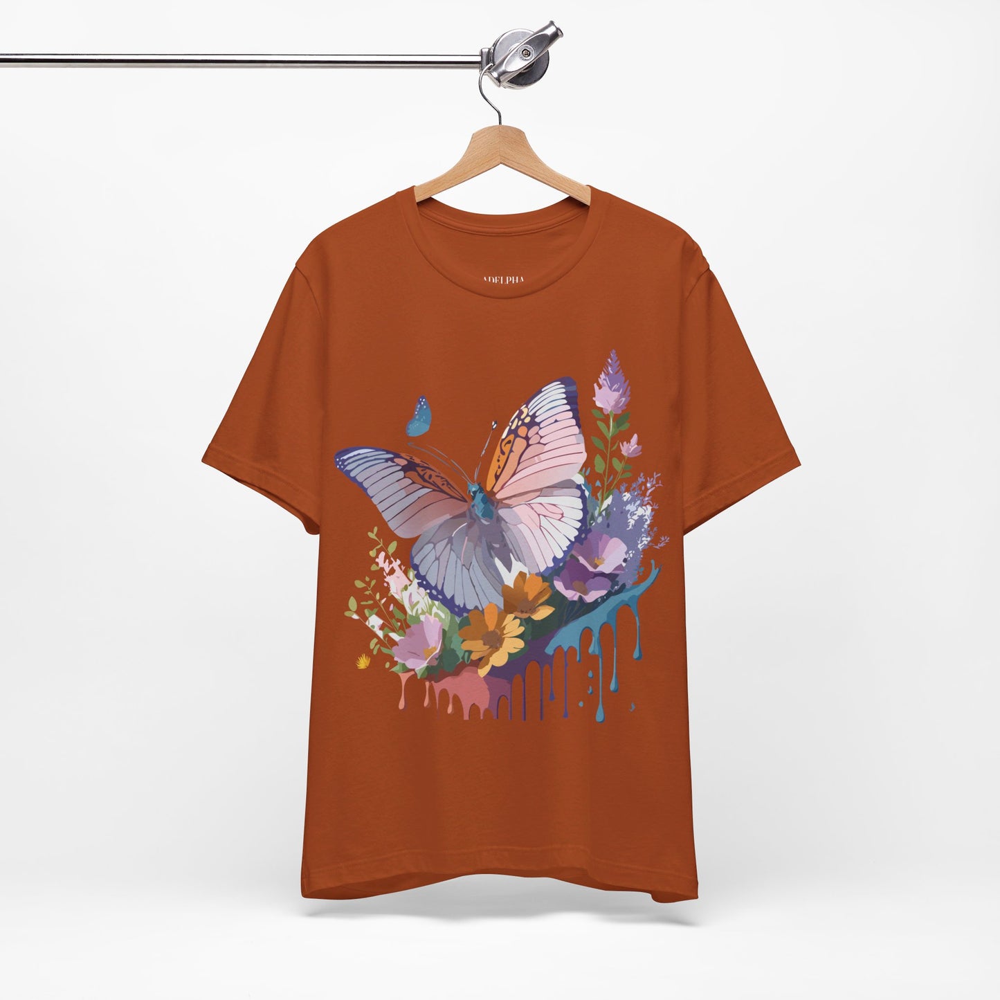 T-Shirt aus natürlicher Baumwolle mit Schmetterling