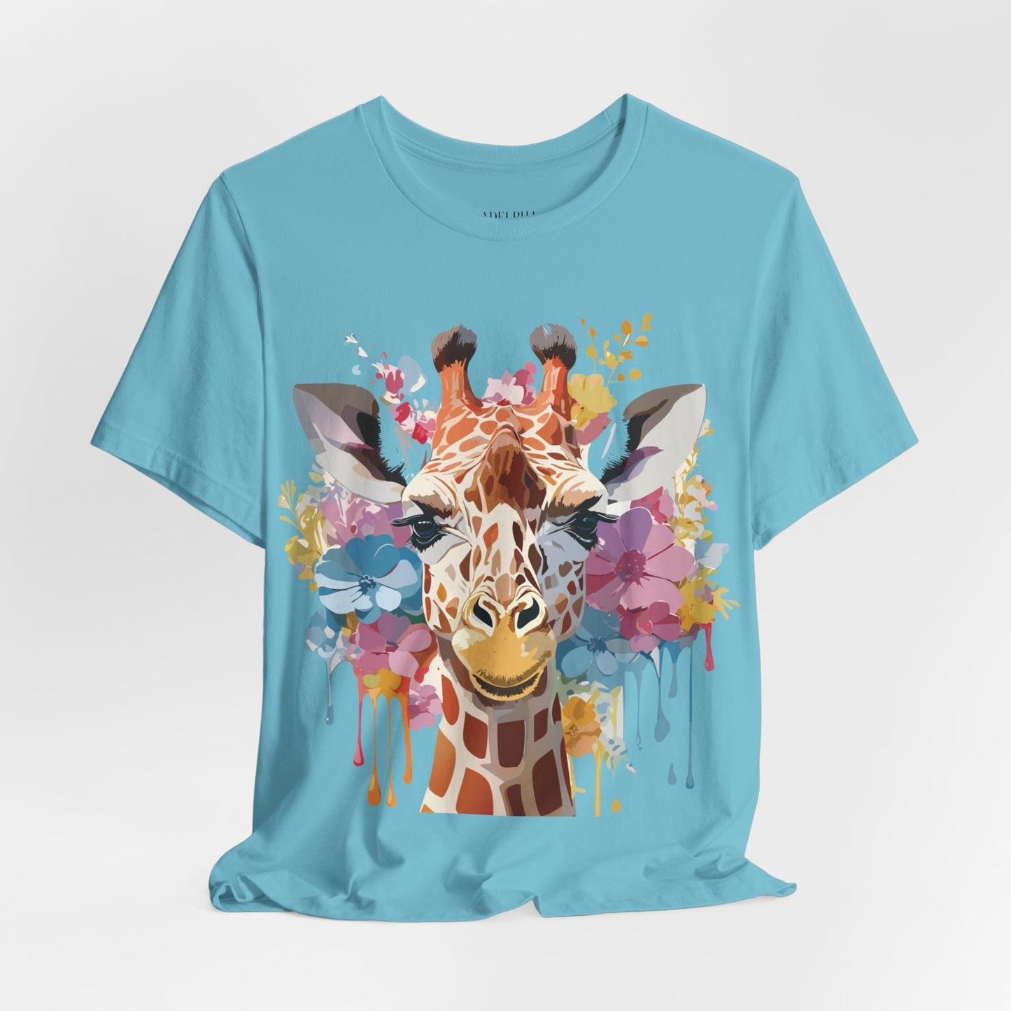 Natural Cotton Tee Shirt with Giraffe