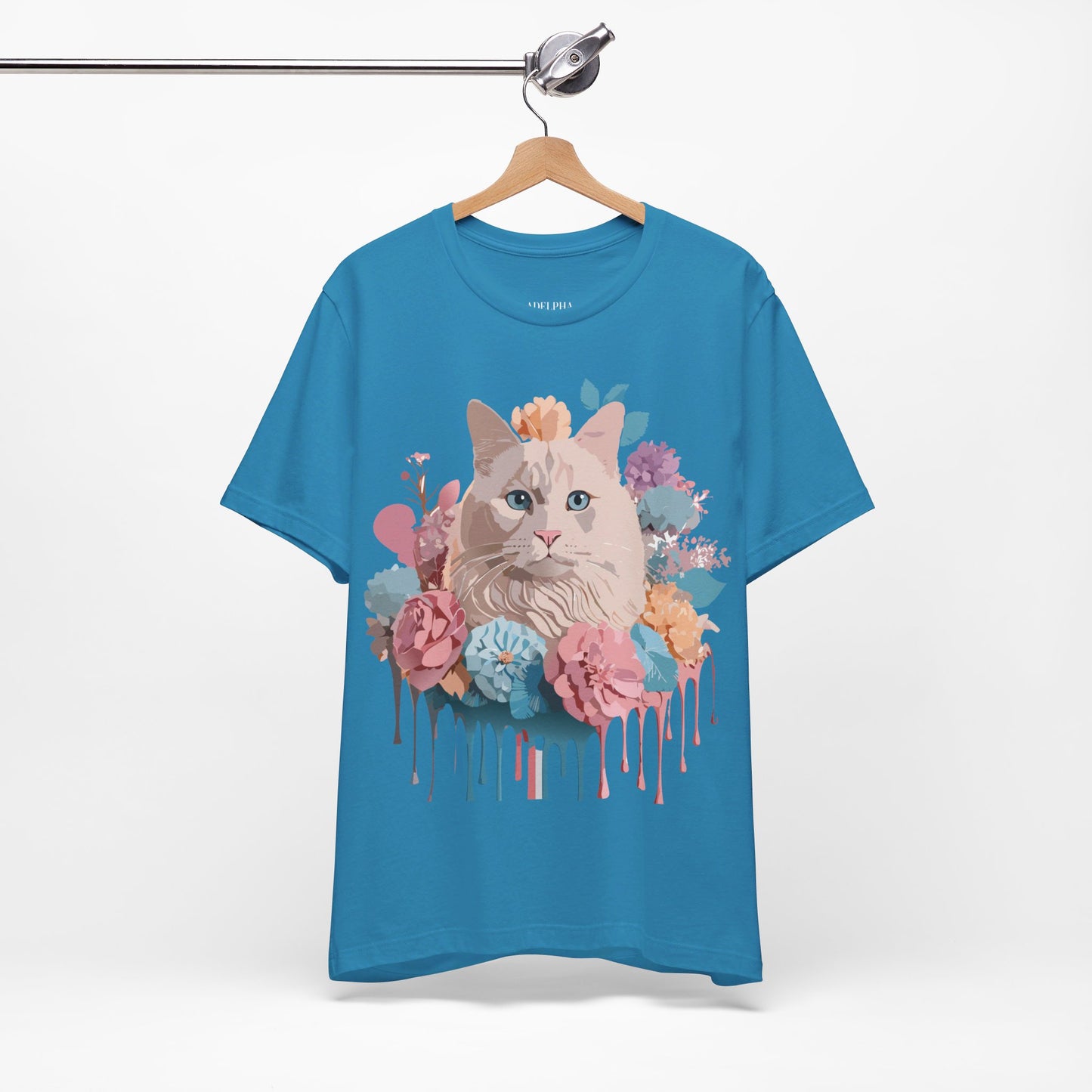 Natural Cotton Tee Shirt with Cat