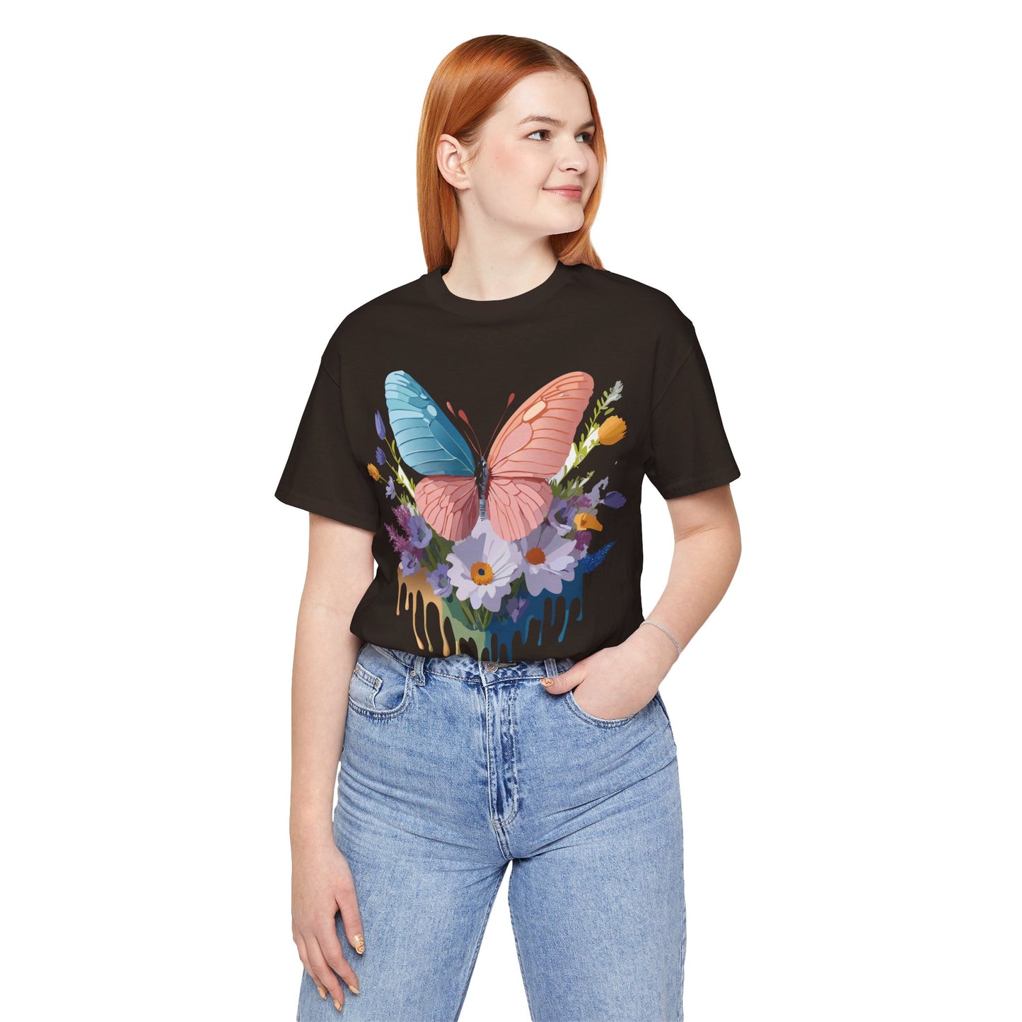 T-shirt en coton naturel avec papillon