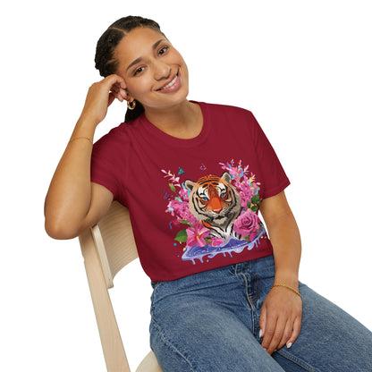 Tiger Shirt Unisex Gildan Softstyle Cotton Tee 100 Percent Ring Spun Comfort