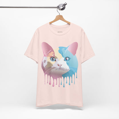 Natural Cotton Tee Shirt with Cat Printify