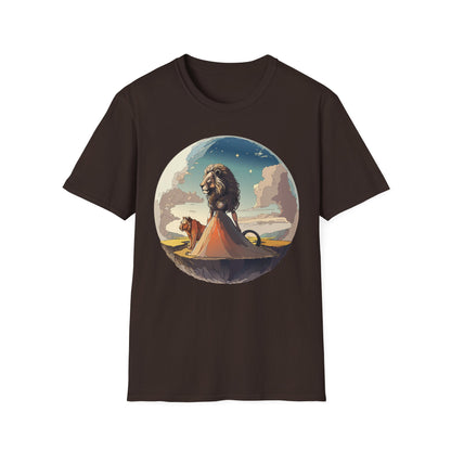 Lion Graphic T Shirt Unisex Softstyle 64000 Gildan 100 Percent Cotton Tee