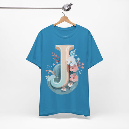 Natural Cotton Tee Shirt - Letters Collection - J Printify