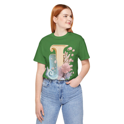 Natural Cotton Tee Shirt - Letters Collection - J Printify