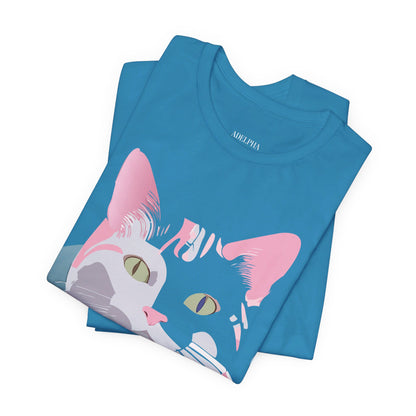Natural Cotton Tee Shirt with Cat Printify