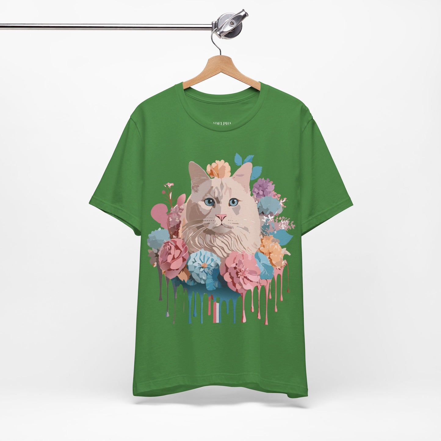 Natural Cotton Tee Shirt with Cat