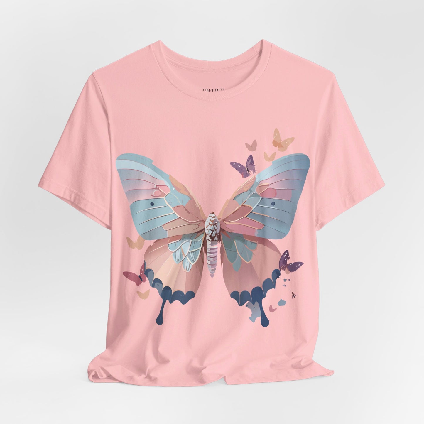 Natural Cotton Tee Shirt with Butterfly