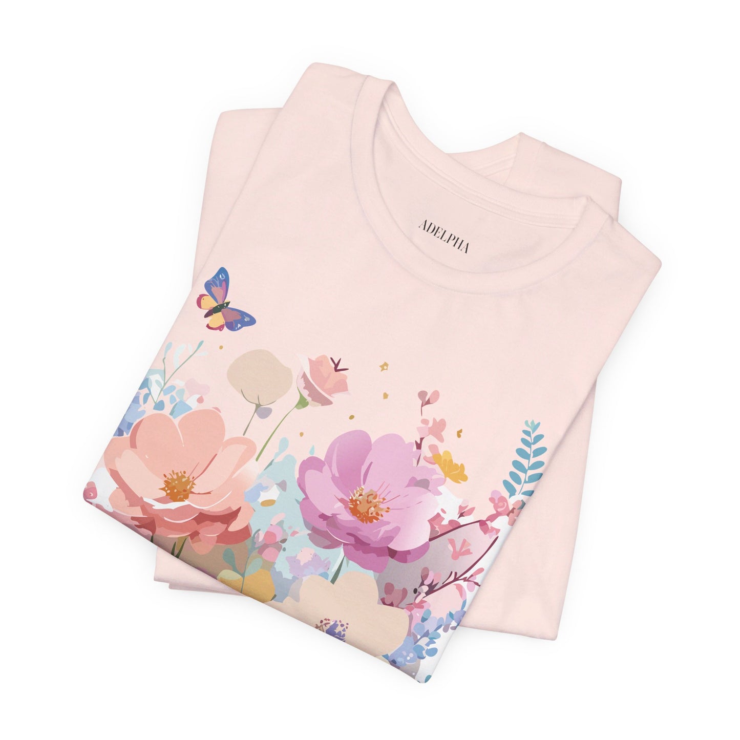 T-Shirt aus natürlicher Baumwolle mit Blumen