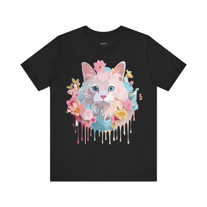 Natural Cotton Tee Shirt with Cat Printify