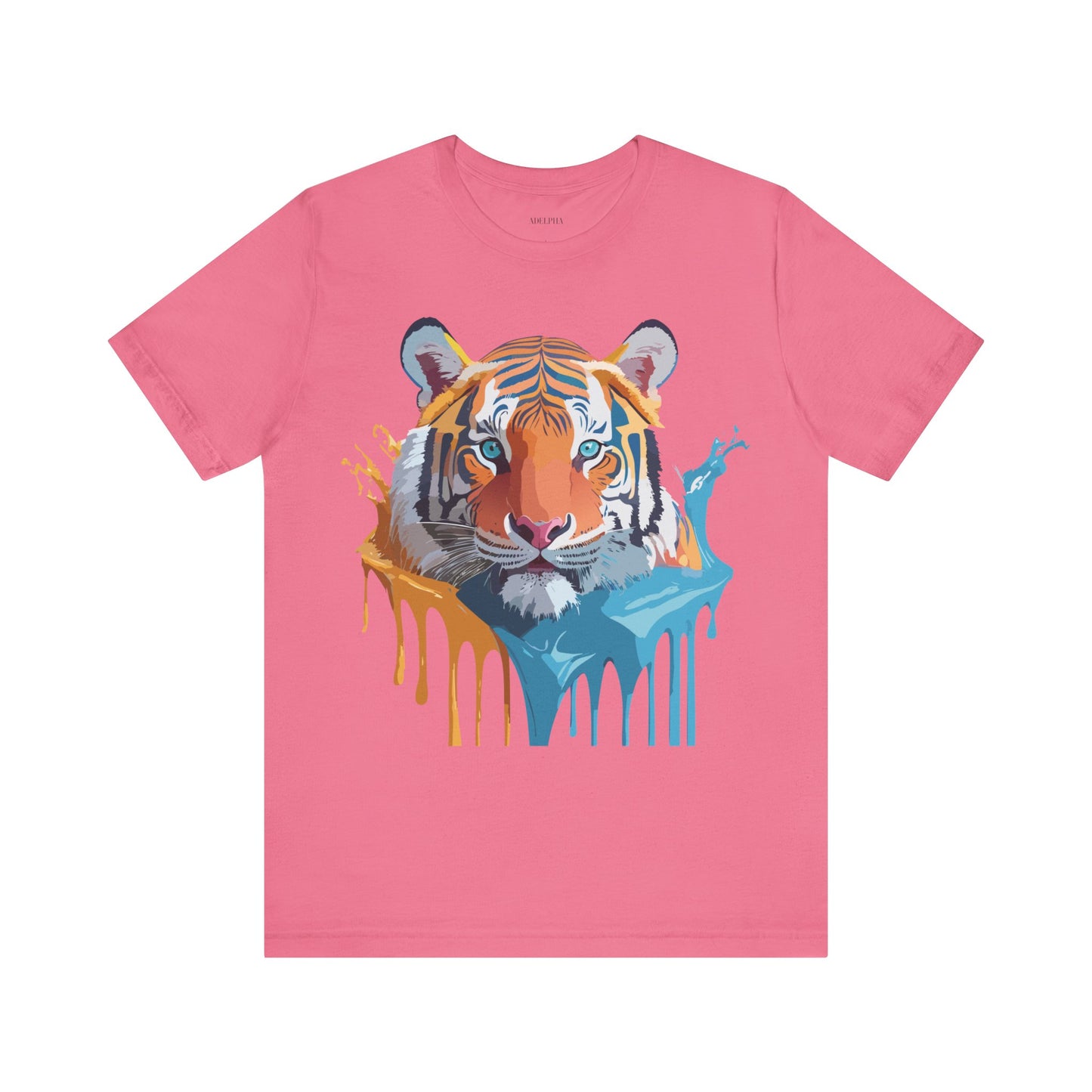 T-shirt en coton naturel avec motif tigre