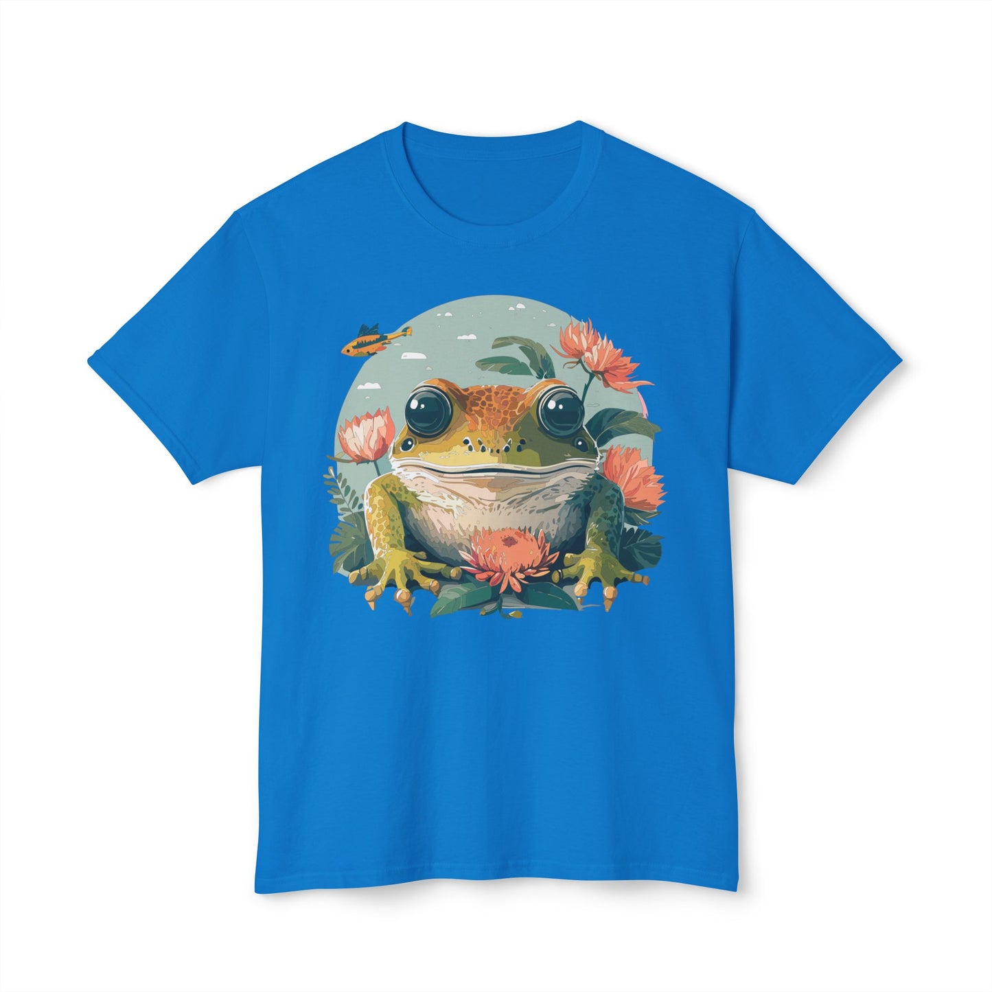 Frog T-Shirt, Vintage Frog Tee, Floral Tees, Frog Art Design Shirt, Tee Shirt with Frog 1