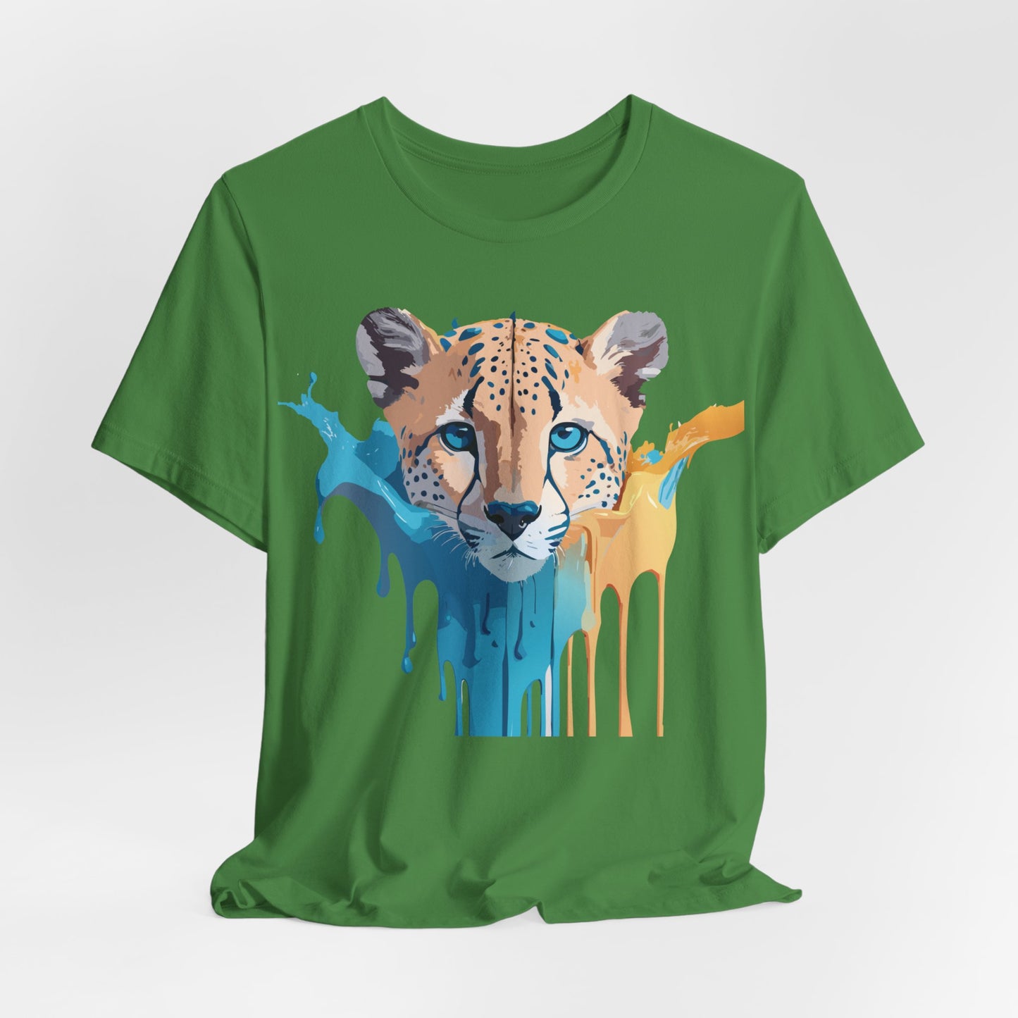 Natural Cotton Tee Shirt with Cheetah