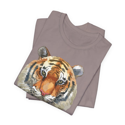 Wild Tiger Face Graphic T-Shirt Unisex Cotton Animal Design Wildlife Tee 1