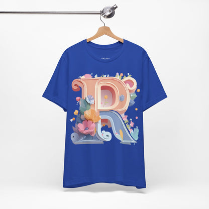 Natural Cotton Tee Shirt - Letters Collection - R Printify