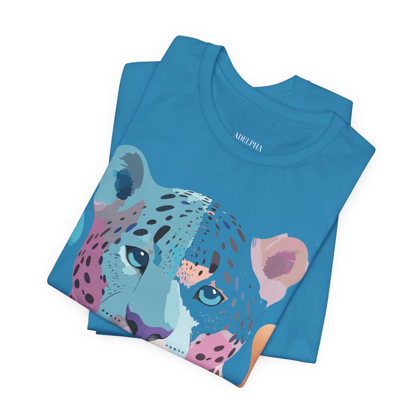 Natural Cotton Tee Shirt with Cheetah