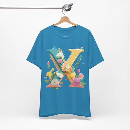 Natural Cotton Tee Shirt - Letters Collection - X Printify