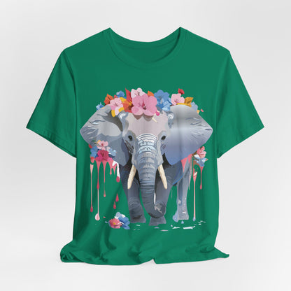 Natural Cotton Tee Shirt with Elephant Printify